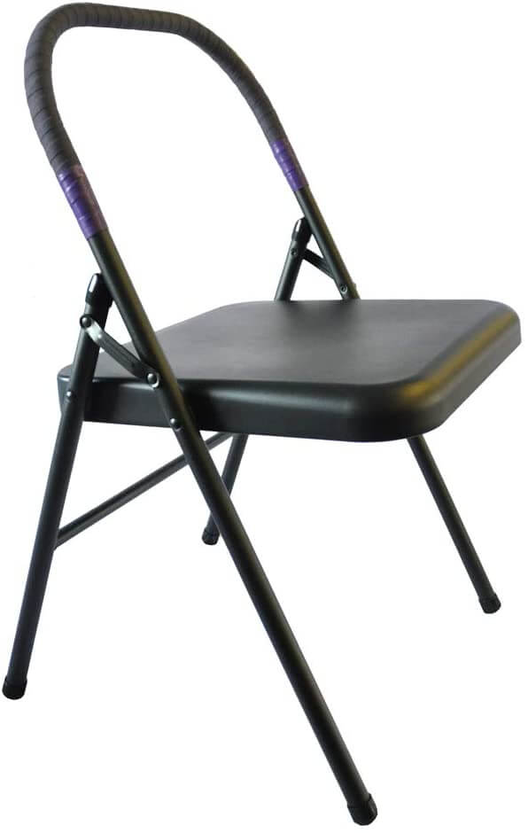Pune Iyengar Yoga Chair Black Chair with Black Wrap